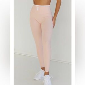 Astoria Seamless Ribbed Barre Legging - Baby Pink